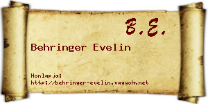 Behringer Evelin névjegykártya
